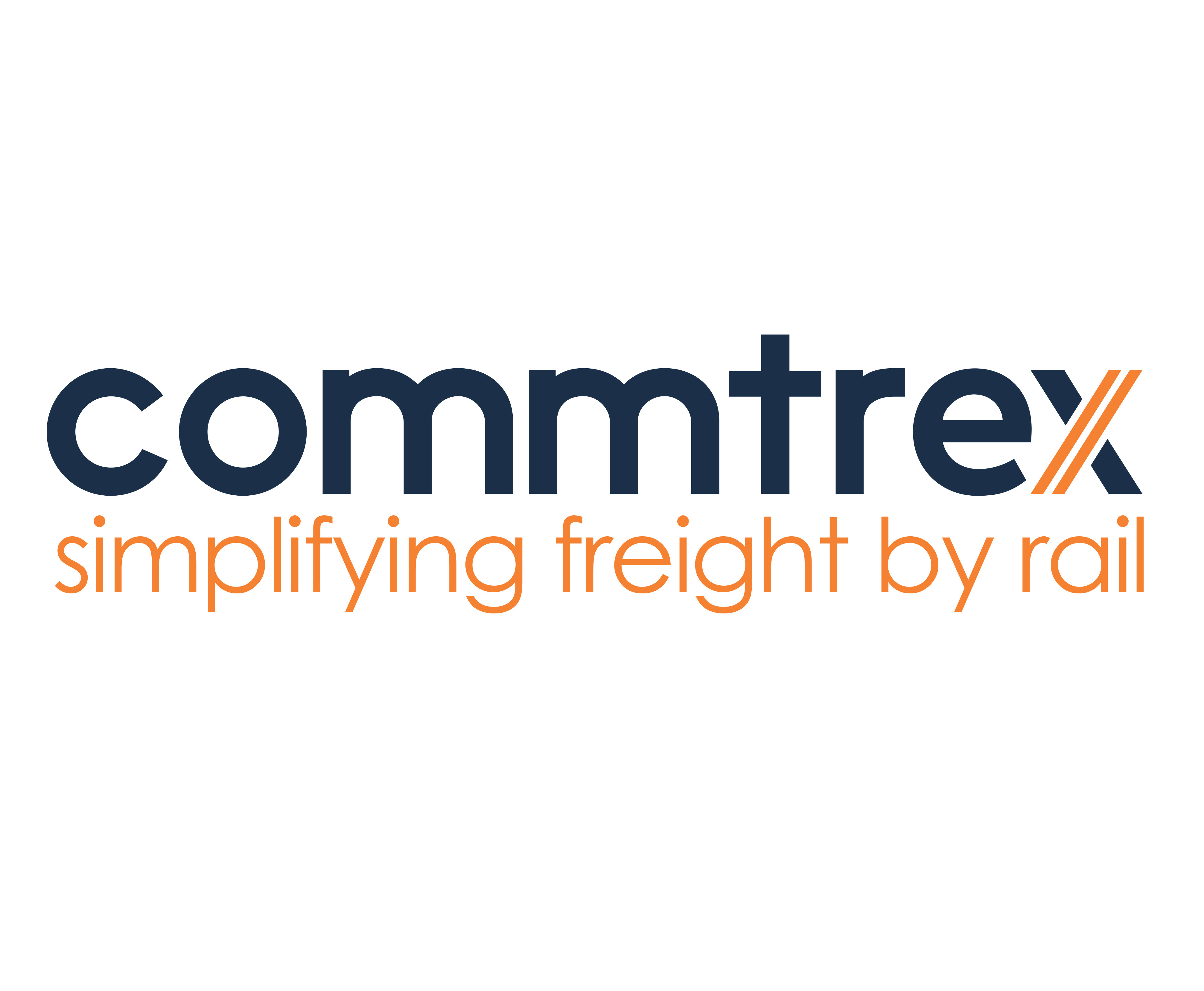 COMMTREX LOGO Withtagline Simplifying Freight By Rail (Spacing)