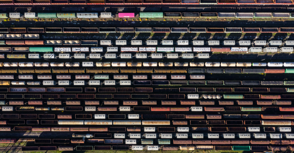 Railcars In Storage Yard (Small)