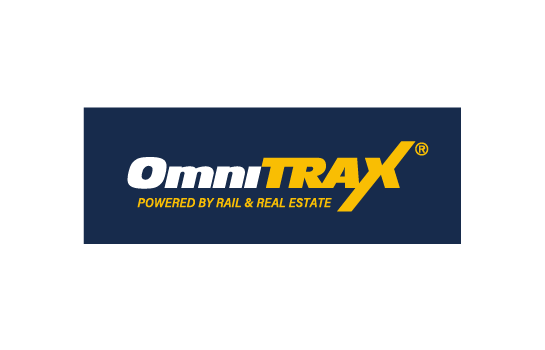 Omnitrax A Logo With Slogan And R On Blue (Spacing)