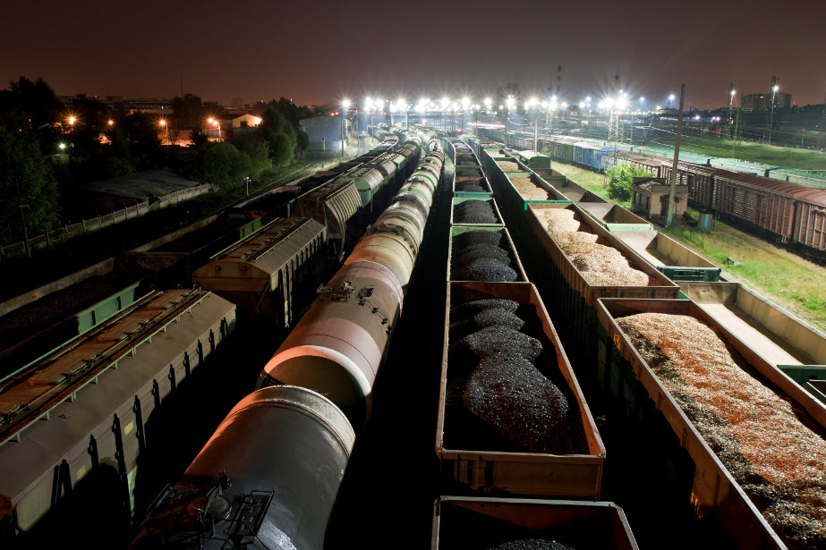 Cargo Freight Station at Night
